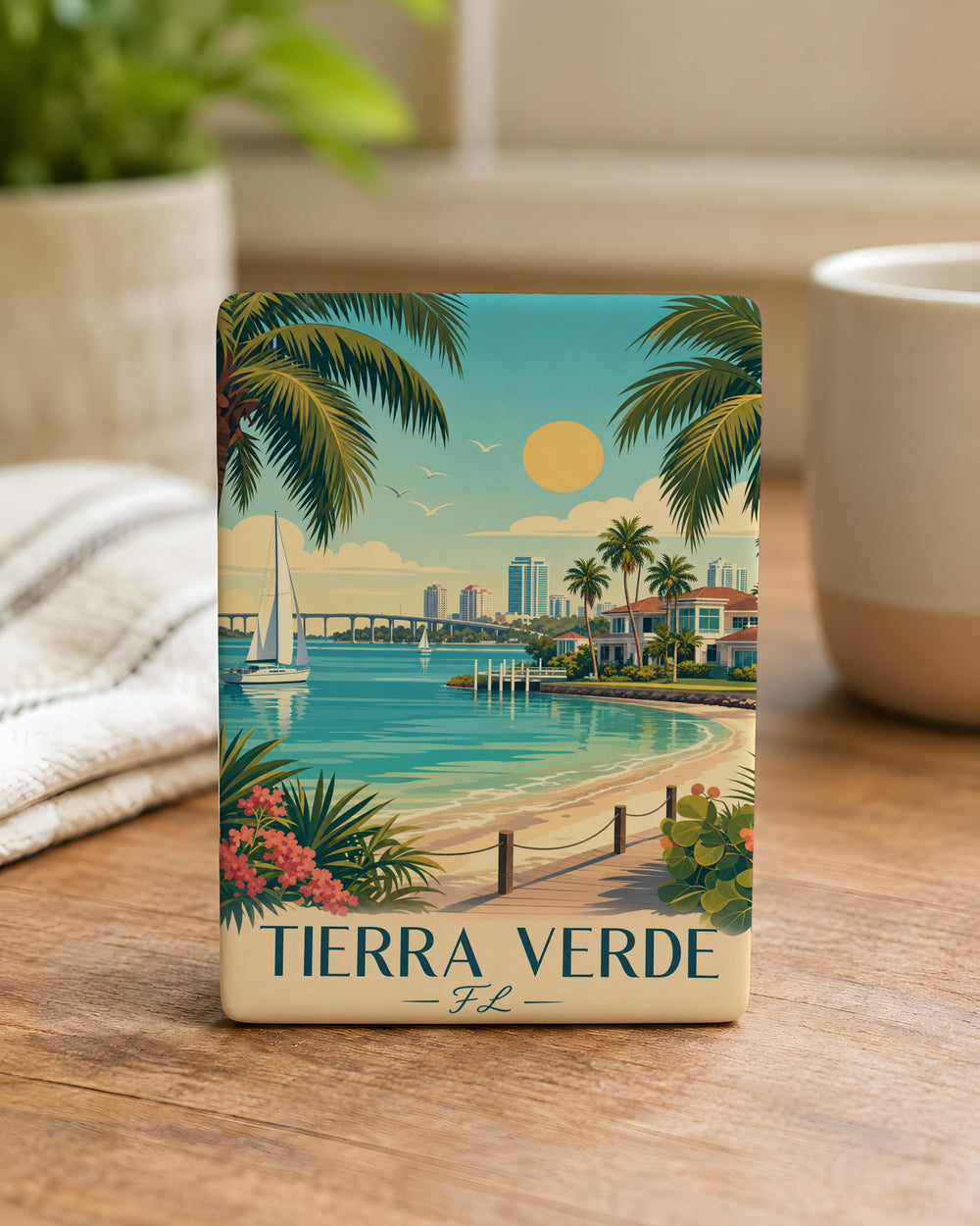 Tierra Verde Florida Fridge Magnet, Tierra Verde FL Souvenir Magnet, Coastal Town Travel Keepsake Magnet