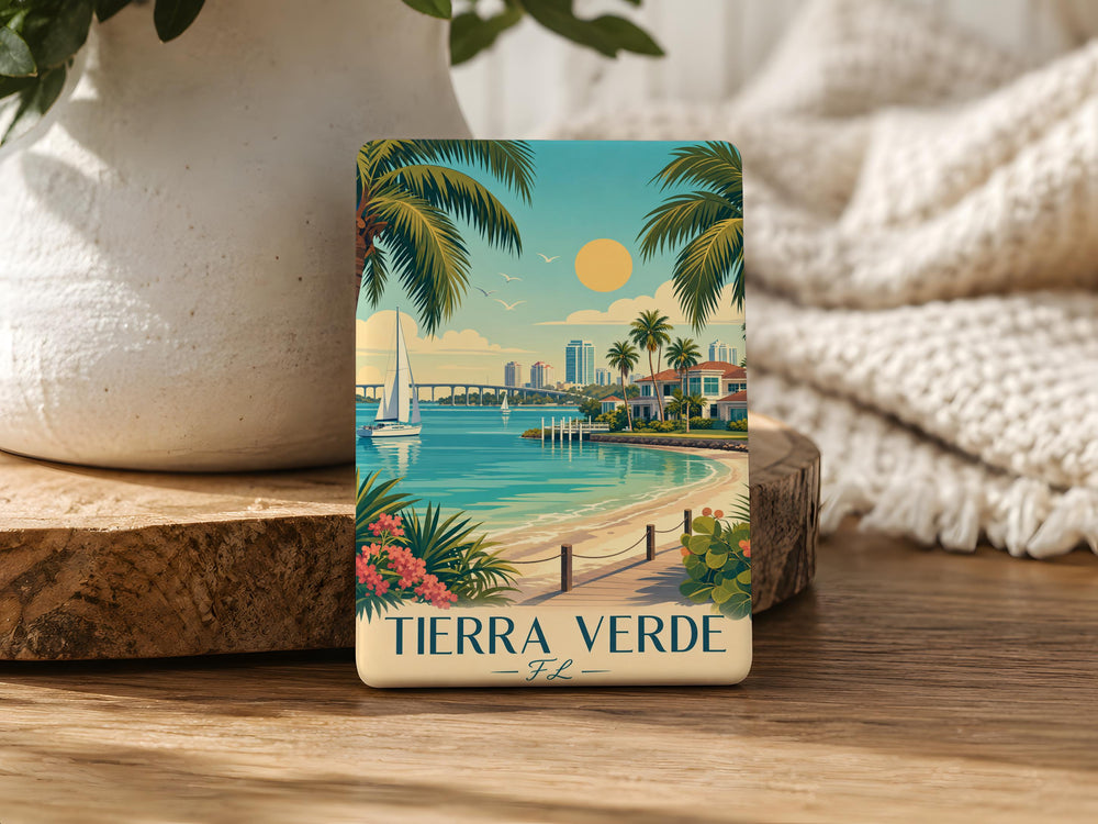 Tierra Verde Florida Fridge Magnet, Tierra Verde FL Souvenir Magnet, Coastal Town Travel Keepsake Magnet