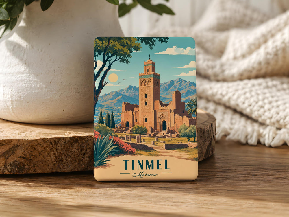 Tinmel Mosque Fridge Magnet, Morocco Landmark Souvenir Magnet, Islamic Architecture Decor, Travel Gift, Moroccan Mosque Magnet