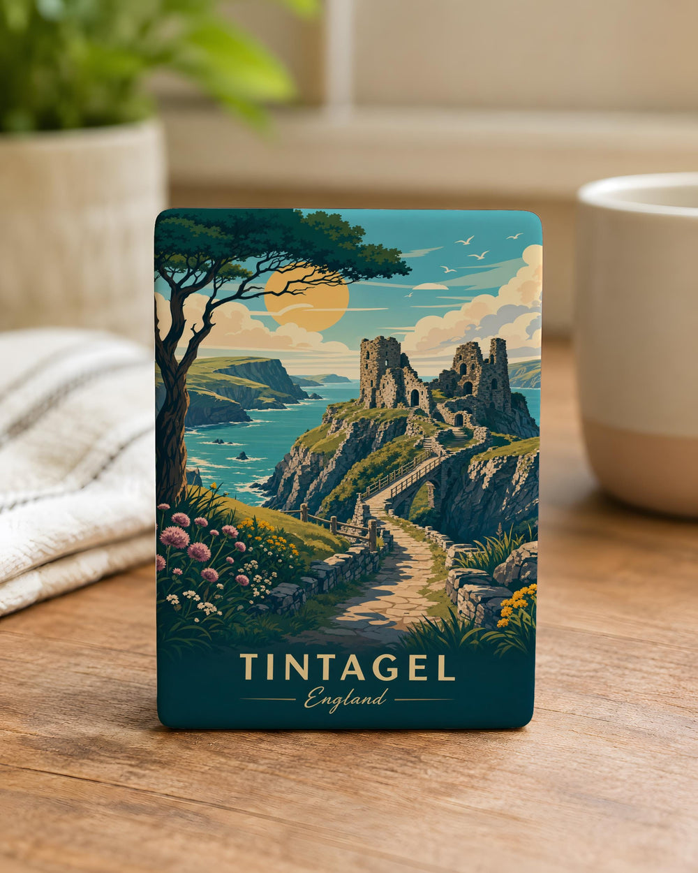 Tintagel England Fridge Magnet, Tintagel Castle Cornwall Souvenir Magnet, Coastal Village Landmark Travel Gift