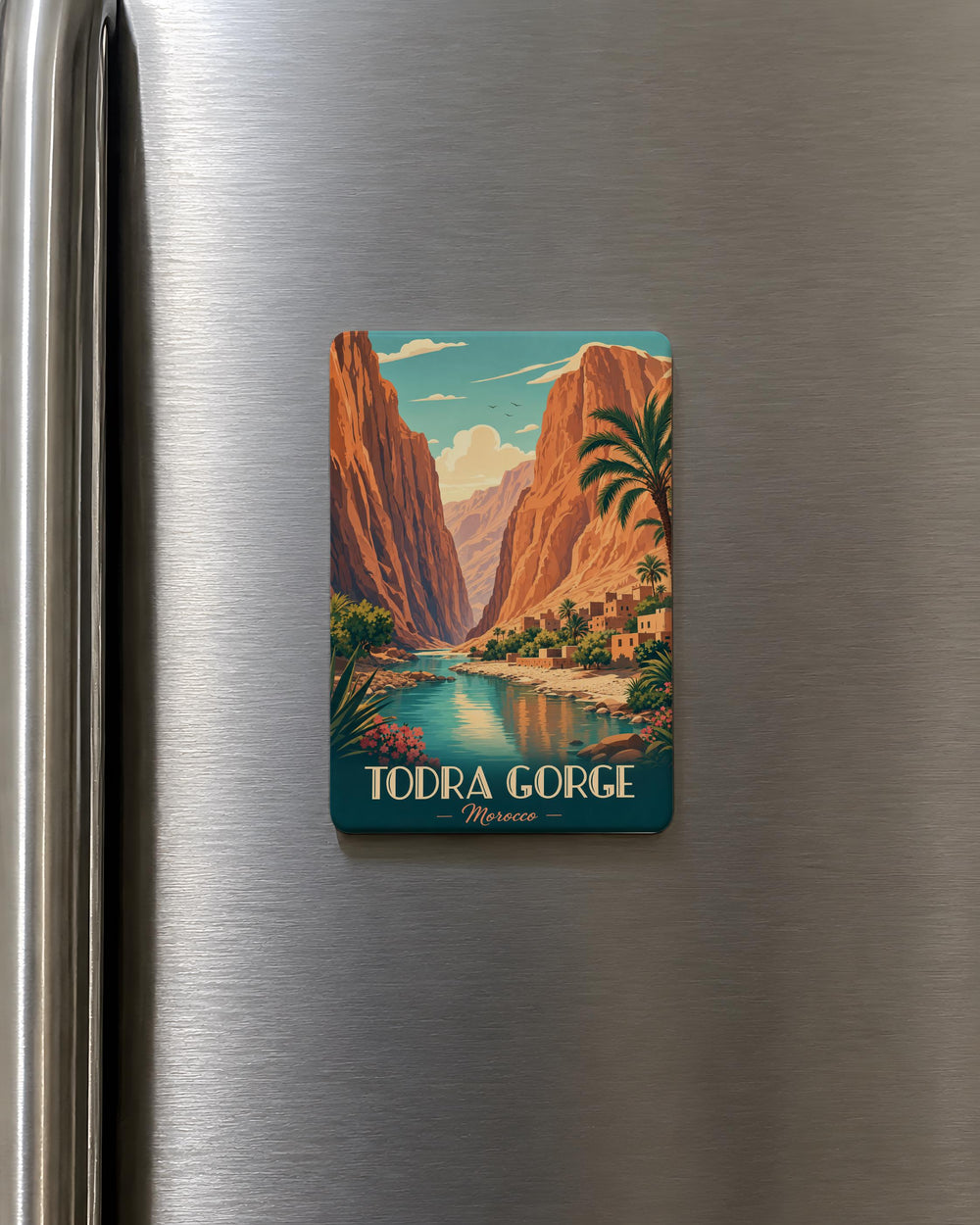 Todra Gorge Fridge Magnet, Todra Canyon Morocco Souvenir Magnet, Atlas Mountains Travel Keepsake Refrigerator Magnet