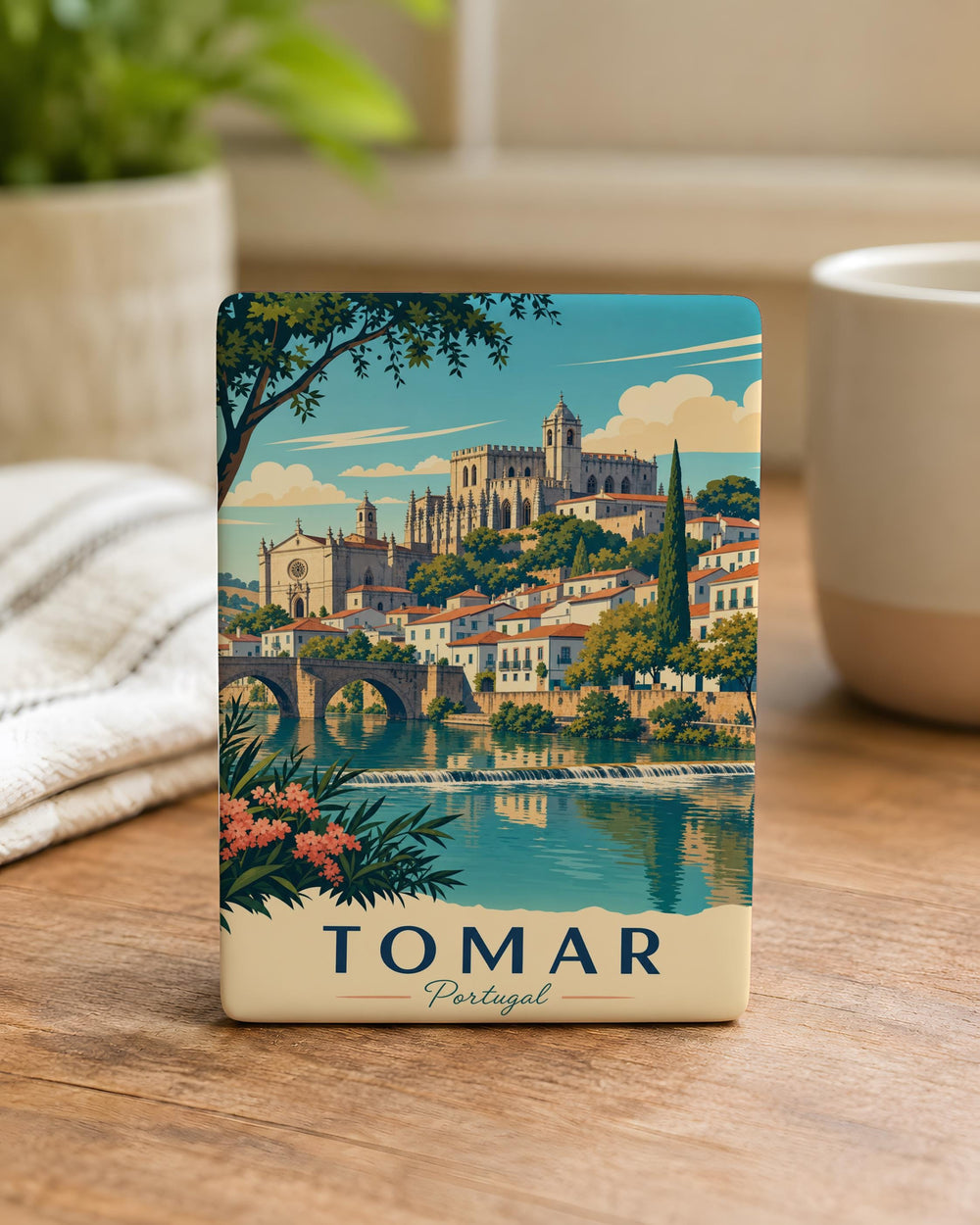 Tomar Portugal Fridge Magnet, Tomar City Souvenir, Portugal Travel Gift, Historic Landmark Keepsake Magnet