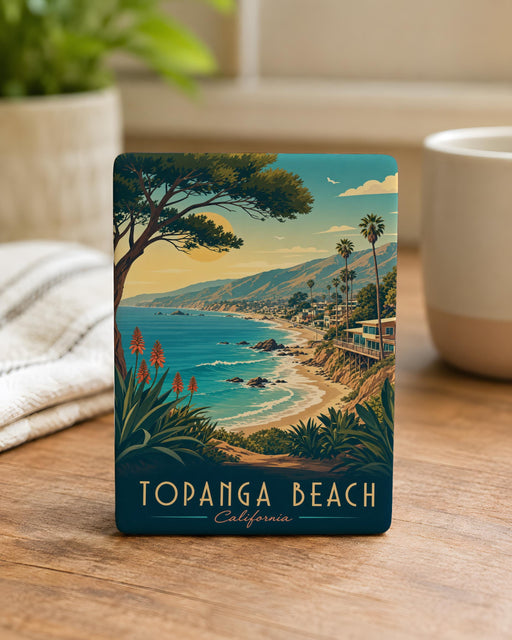 Topanga Beach Fridge Magnet, California Coastal Beach Souvenir Magnet, Topanga Canyon Ocean Shore Travel Keepsake Magnet