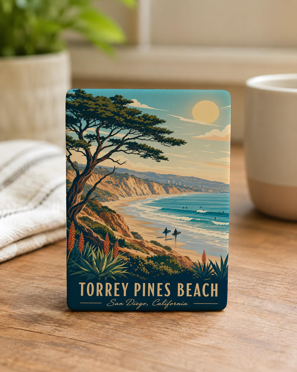 Torrey Pines Beach Fridge Magnet, San Diego California Coastal Souvenir, Ocean Shoreline Travel Keepsake Magnet