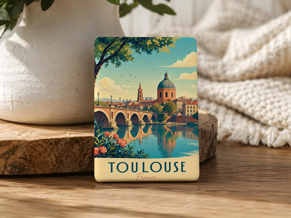 Toulouse France Fridge Magnet, Toulouse City Travel Souvenir Magnet, France Vacation Keepsake, Toulouse Landmark Magnet