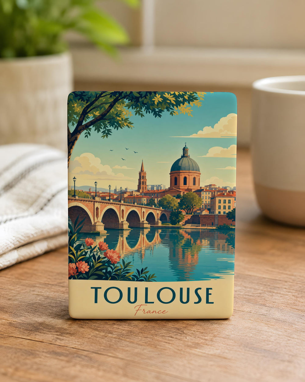 Toulouse France Fridge Magnet, Toulouse City Travel Souvenir Magnet, France Vacation Keepsake, Toulouse Landmark Magnet