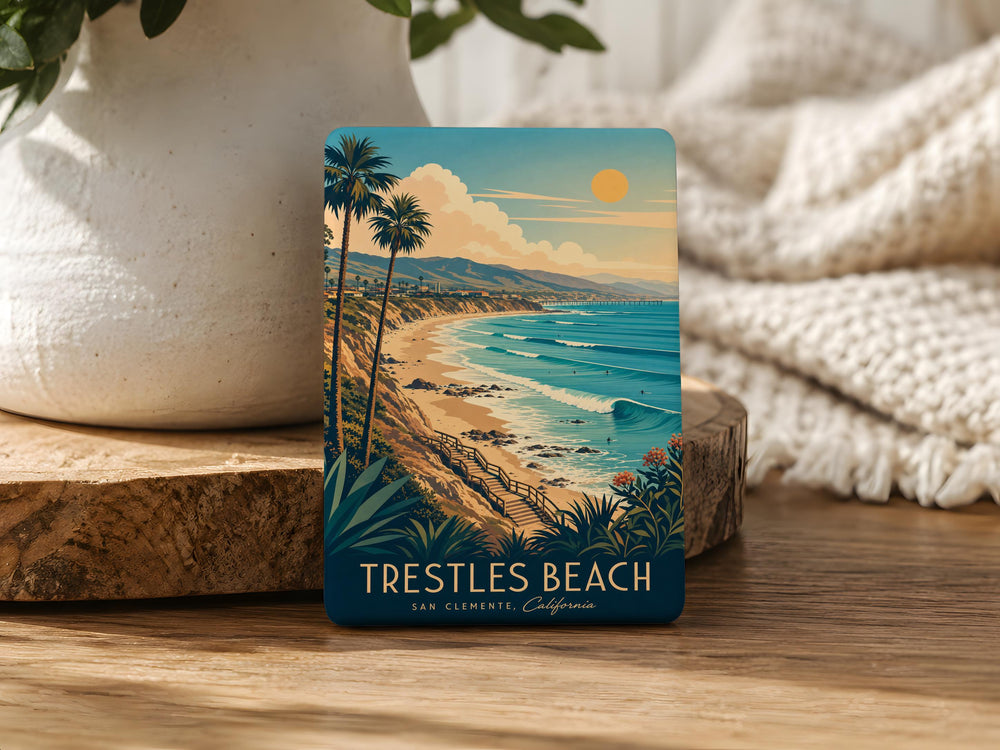 Trestles Beach Fridge Magnet, California Surf Spot Souvenir, Coastal Beach Gift, Ocean Waves, Surfer Gift, San Clemente CA