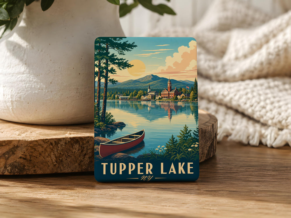 Tupper Lake NY Fridge Magnet, Adirondack Mountains Souvenir Magnet, Tupper Lake New York Travel Keepsake Gift