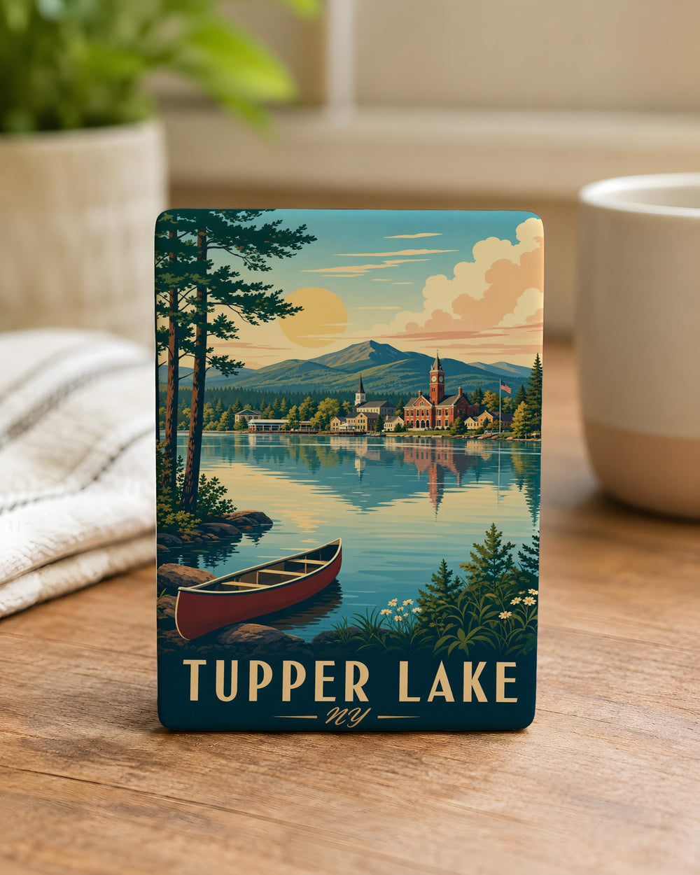 Tupper Lake NY Fridge Magnet, Adirondack Mountains Souvenir Magnet, Tupper Lake New York Travel Keepsake Gift