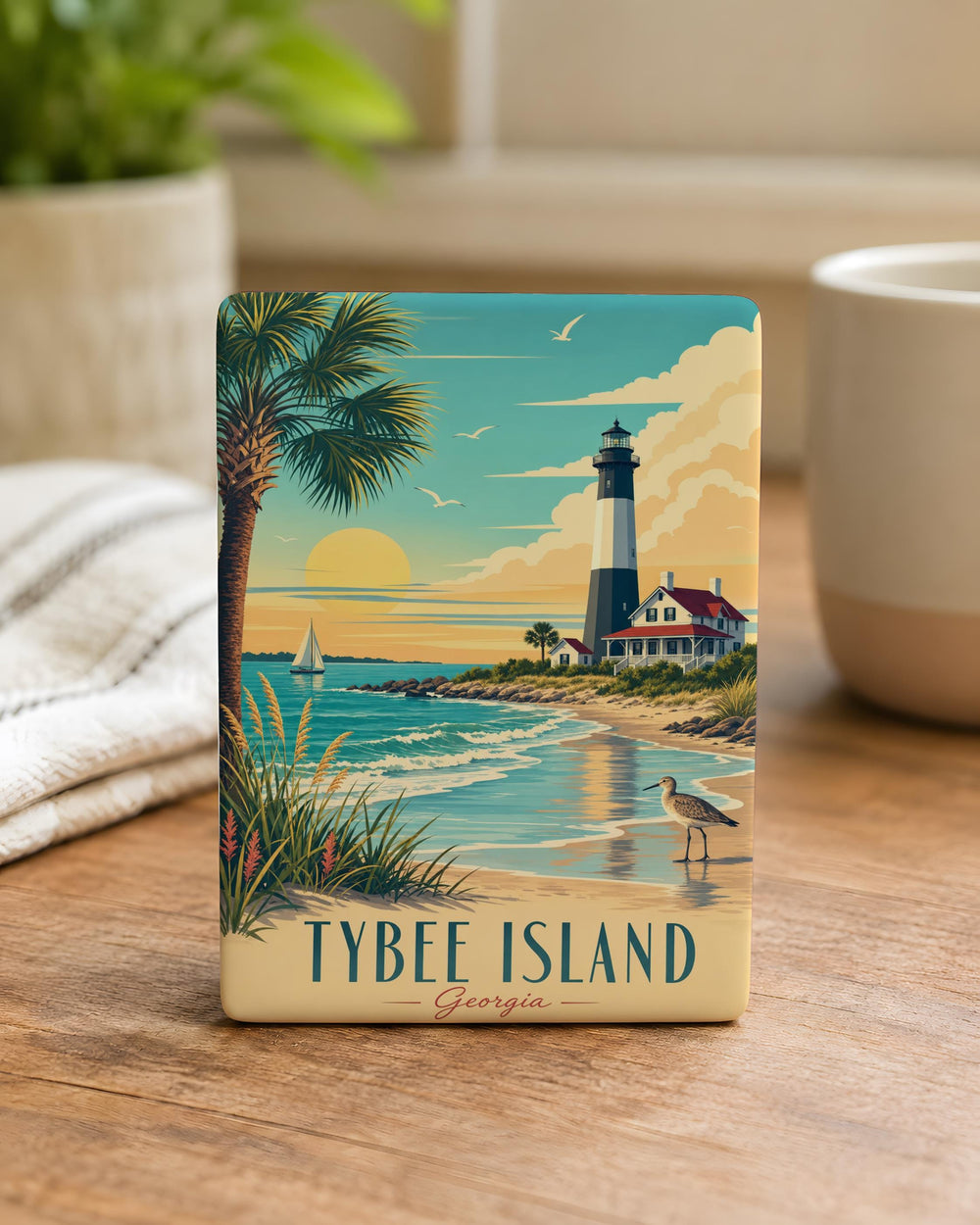 Tybee Island Georgia Fridge Magnet, Tybee Island Souvenir Magnet, Georgia Coast Travel Keepsake, Tybee Island Gift