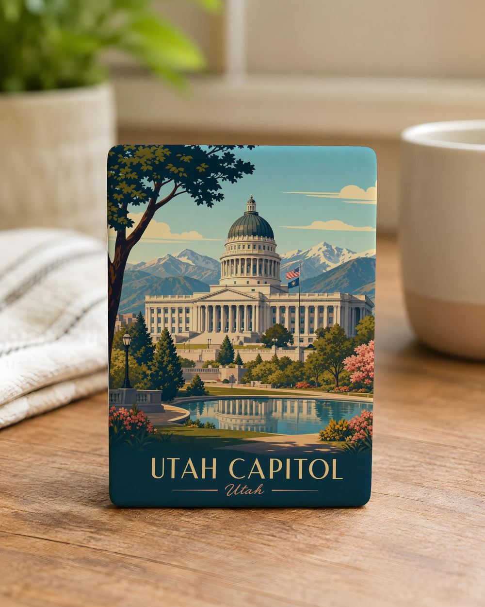 Utah State Capitol Fridge Magnet, Salt Lake City Utah Landmark Souvenir Magnet, Utah Travel Gift, Capitol Building Magnet