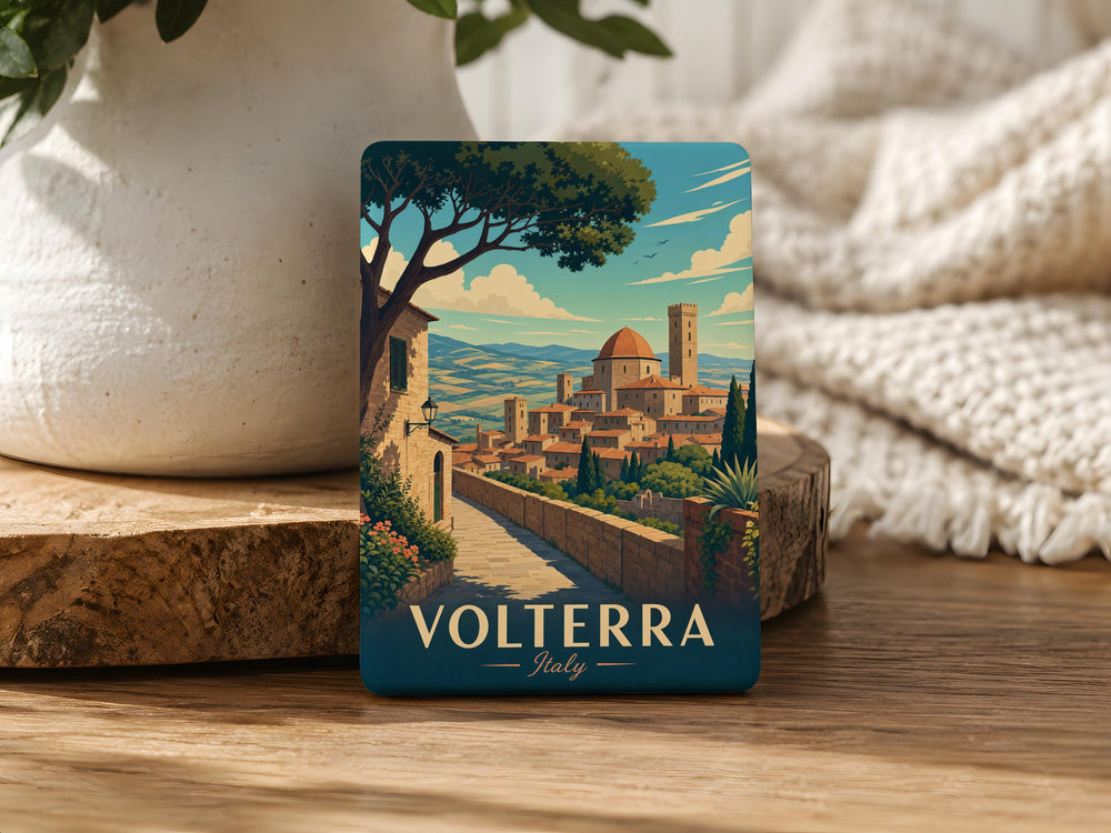 Volterra Italy Fridge Magnet, Volterra Tuscany Souvenir Magnet, Italian Travel Gift, Volterra City Landmark Keepsake Magnet