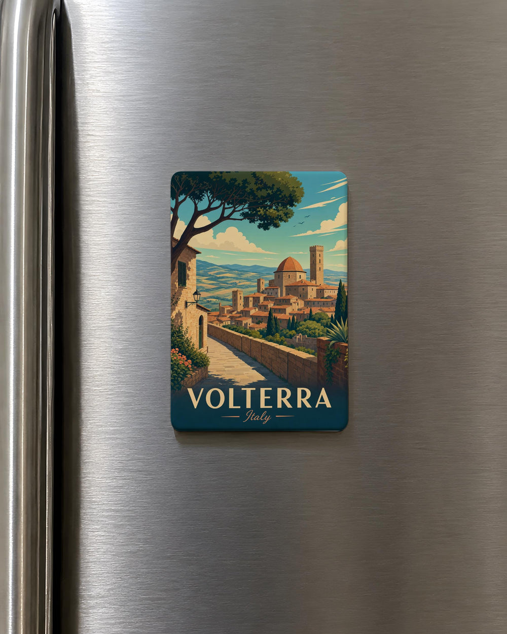 Volterra Italy Fridge Magnet, Volterra Tuscany Souvenir Magnet, Italian Travel Gift, Volterra City Landmark Keepsake Magnet