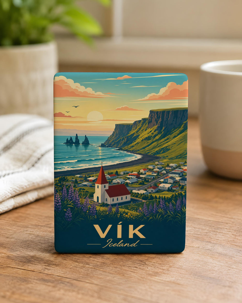 Iceland Fridge Magnet, Reykjavik Landmark Souvenir, Iceland Travel Keepsake Magnet, Nordic Vacation Gift, Icelandic Scenic Magnet