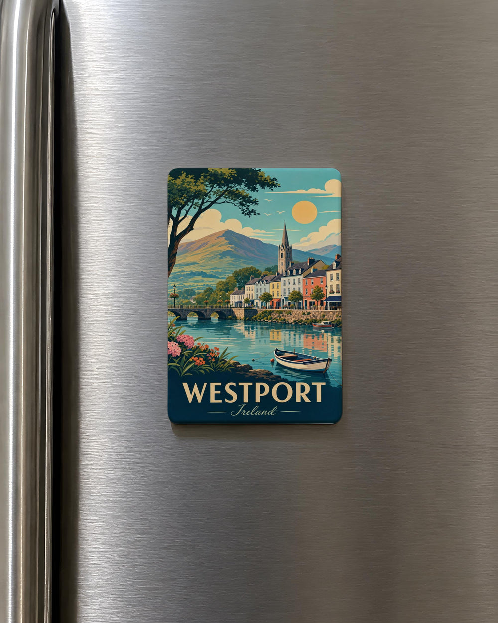 Westport Ireland Fridge Magnet, County Mayo Souvenir, Irish Town Travel Keepsake, Ireland Vacation Gift, Westport Landmark Magnet