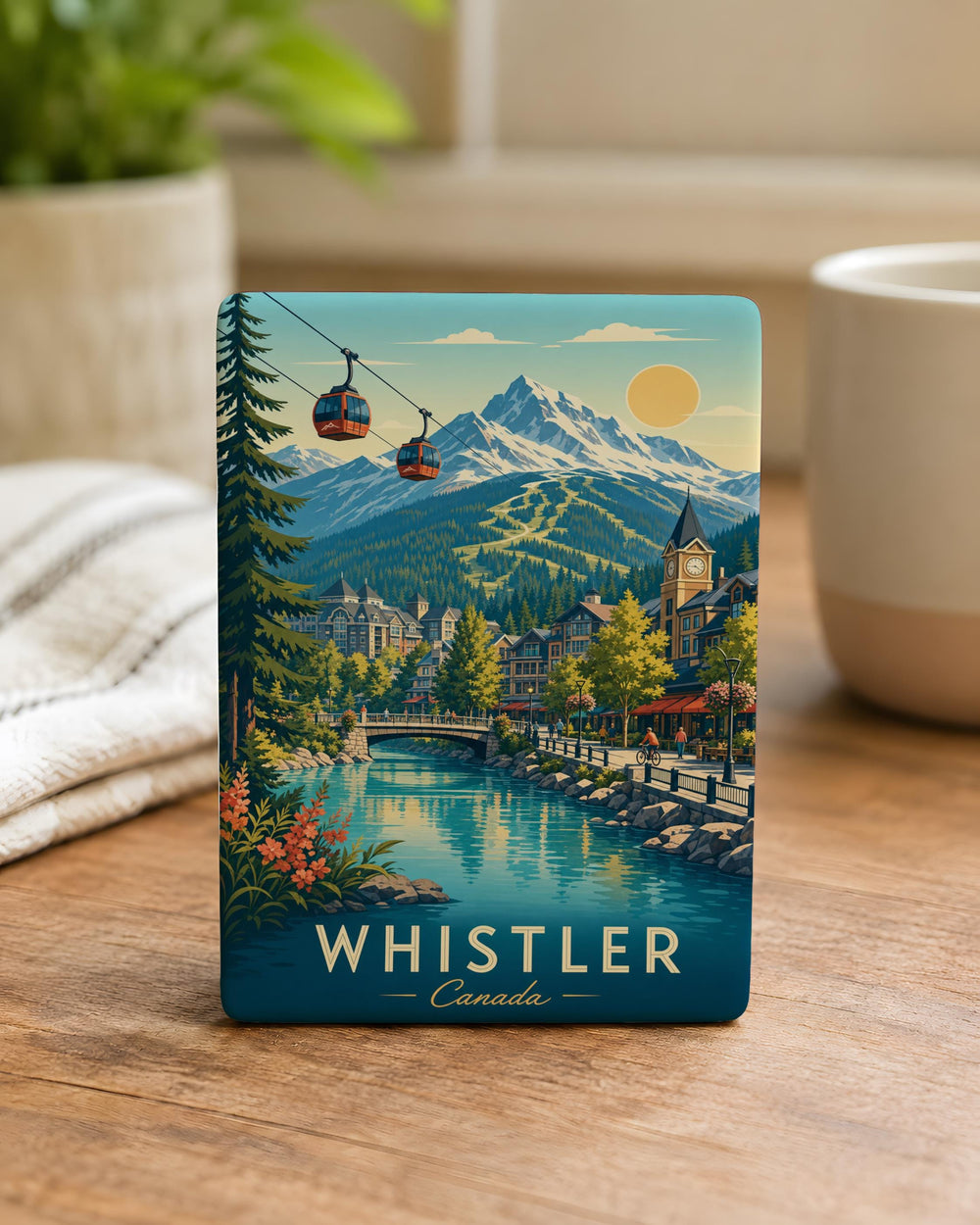 Whistler Canada Fridge Magnet, Whistler BC Souvenir Magnet, Mountain Town Travel Keepsake, Canada Vacation Gift, Whistler Landmark Magnet