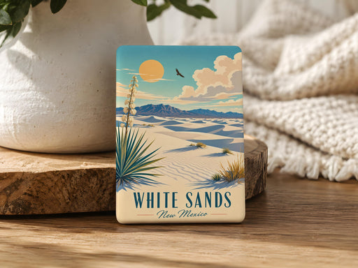 White Sands New Mexico Fridge Magnet, White Sands National Park Souvenir Magnet, Desert Dunes Travel Gift, Alamogordo NM Keepsake