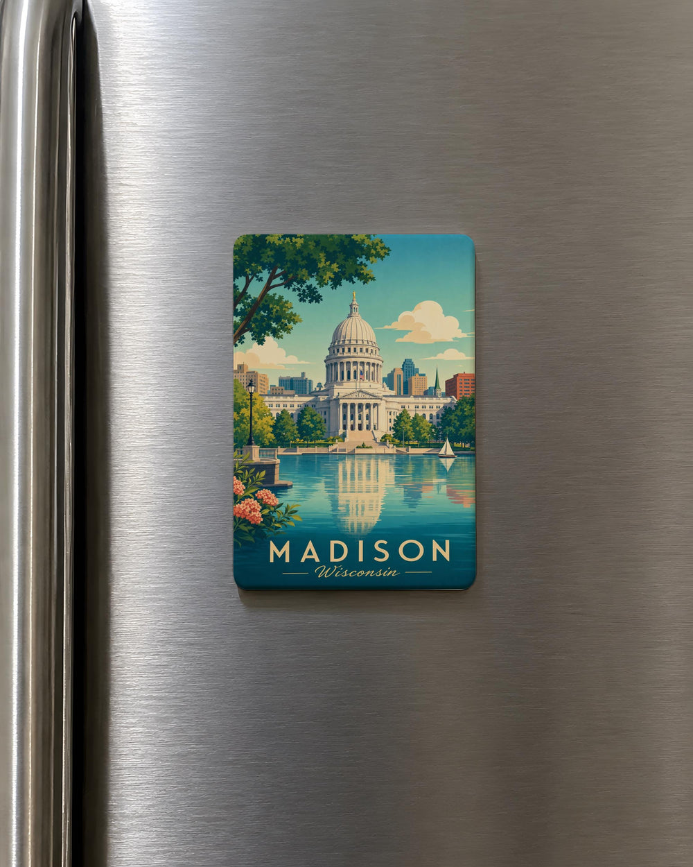 Wisconsin State Capitol Fridge Magnet, Madison Wisconsin Landmark Souvenir, Capitol Building Travel Keepsake Gift