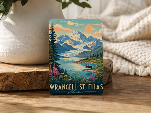 Wrangell-St. Elias National Park Fridge Magnet, Alaska Wilderness Souvenir Magnet, National Park Travel Gift