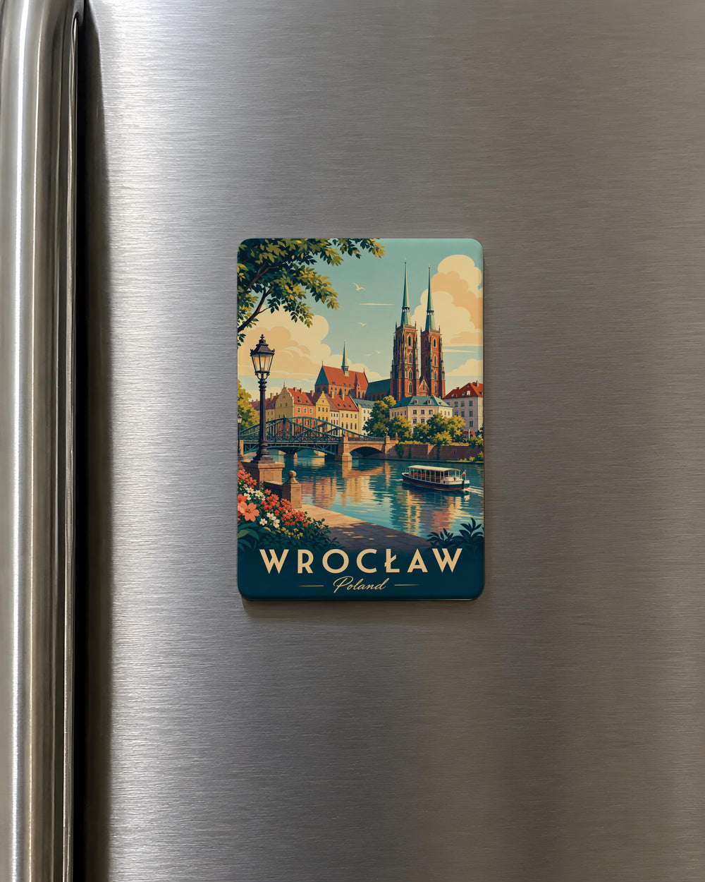 Wrocław Poland Fridge Magnet, Wroclaw Souvenir Magnet, Wrocław City Landmark Travel Gift, Poland Trip Keepsake Magnet