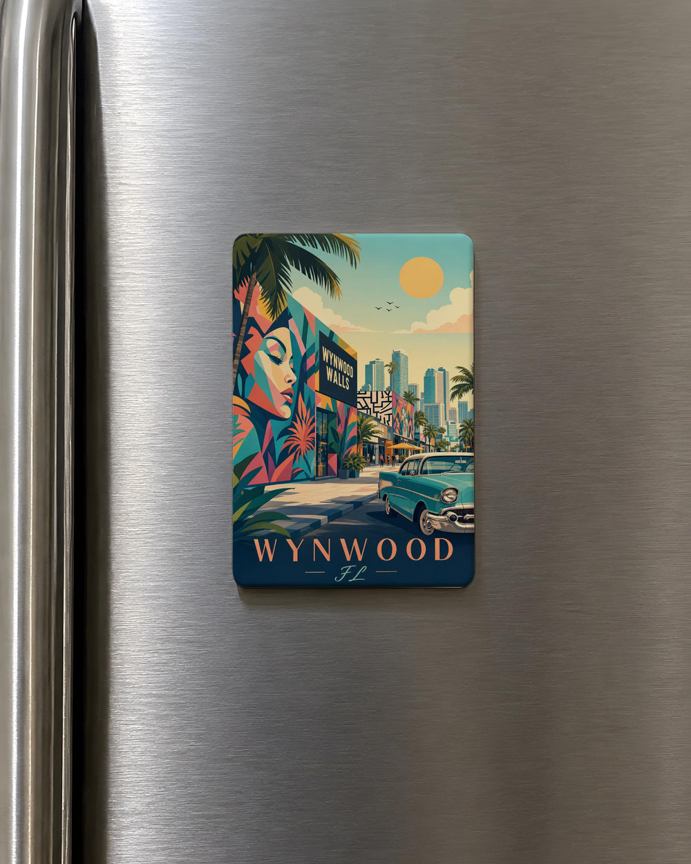 Wynwood Florida Fridge Magnet, Wynwood Miami Neighborhood Souvenir, Wynwood FL Travel Keepsake Magnet