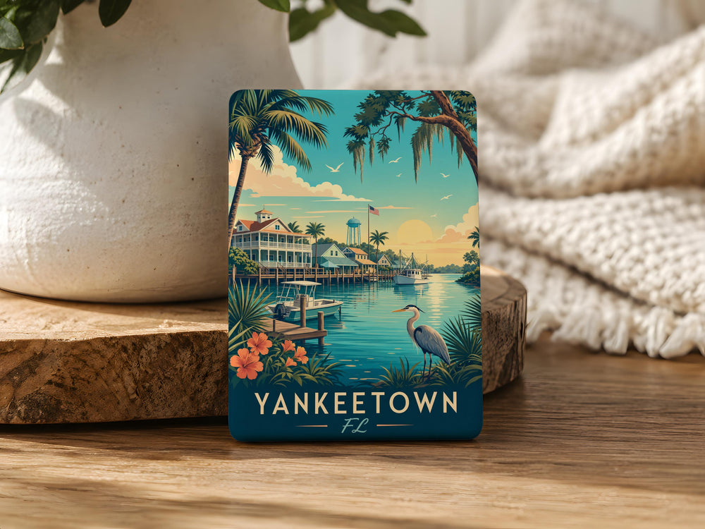 Yankeetown Florida Fridge Magnet, Yankeetown FL Souvenir Magnet, Coastal Gulf Town Travel Keepsake Gift