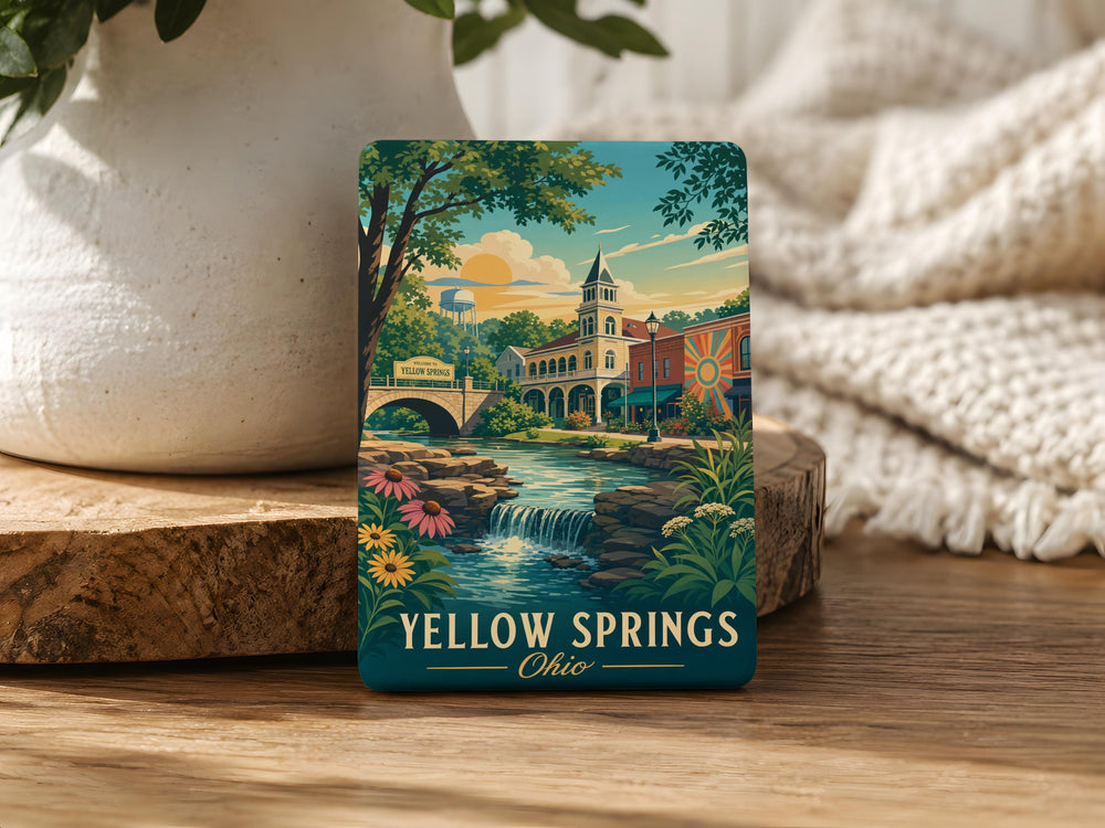 Yellow Springs Ohio Fridge Magnet, Yellow Springs Souvenir Magnet, Ohio Travel Gift, Yellow Springs Landmark Keepsake Magnet