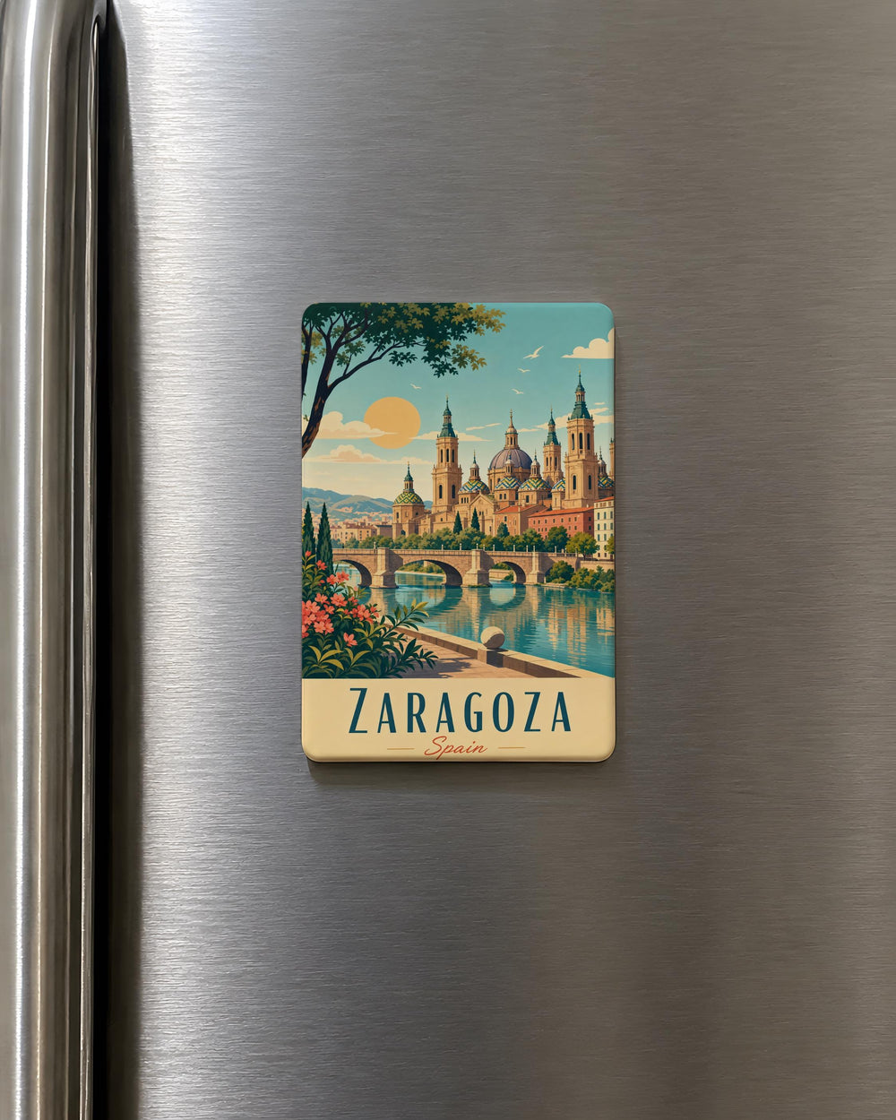 Zaragoza Spain Fridge Magnet, Zaragoza Travel Souvenir, Zaragoza City Landmark Magnet, Spain Trip Keepsake, Zaragoza Gift