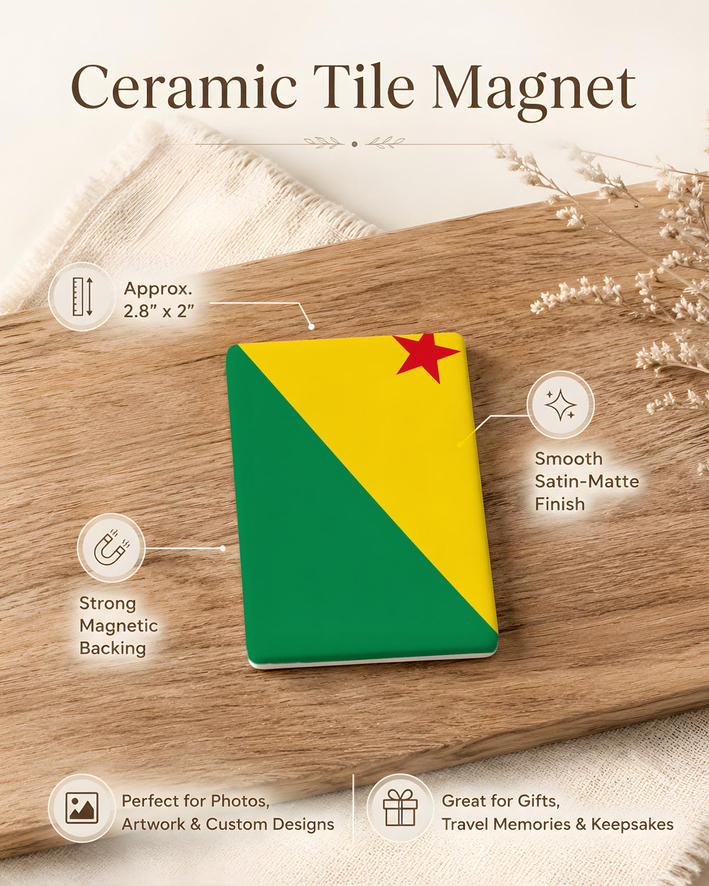 Acre State Flag Fridge Magnet, Brazil Acre Flag Magnet, Brazilian State Flag Refrigerator Magnet, Acre Souvenir Magnet