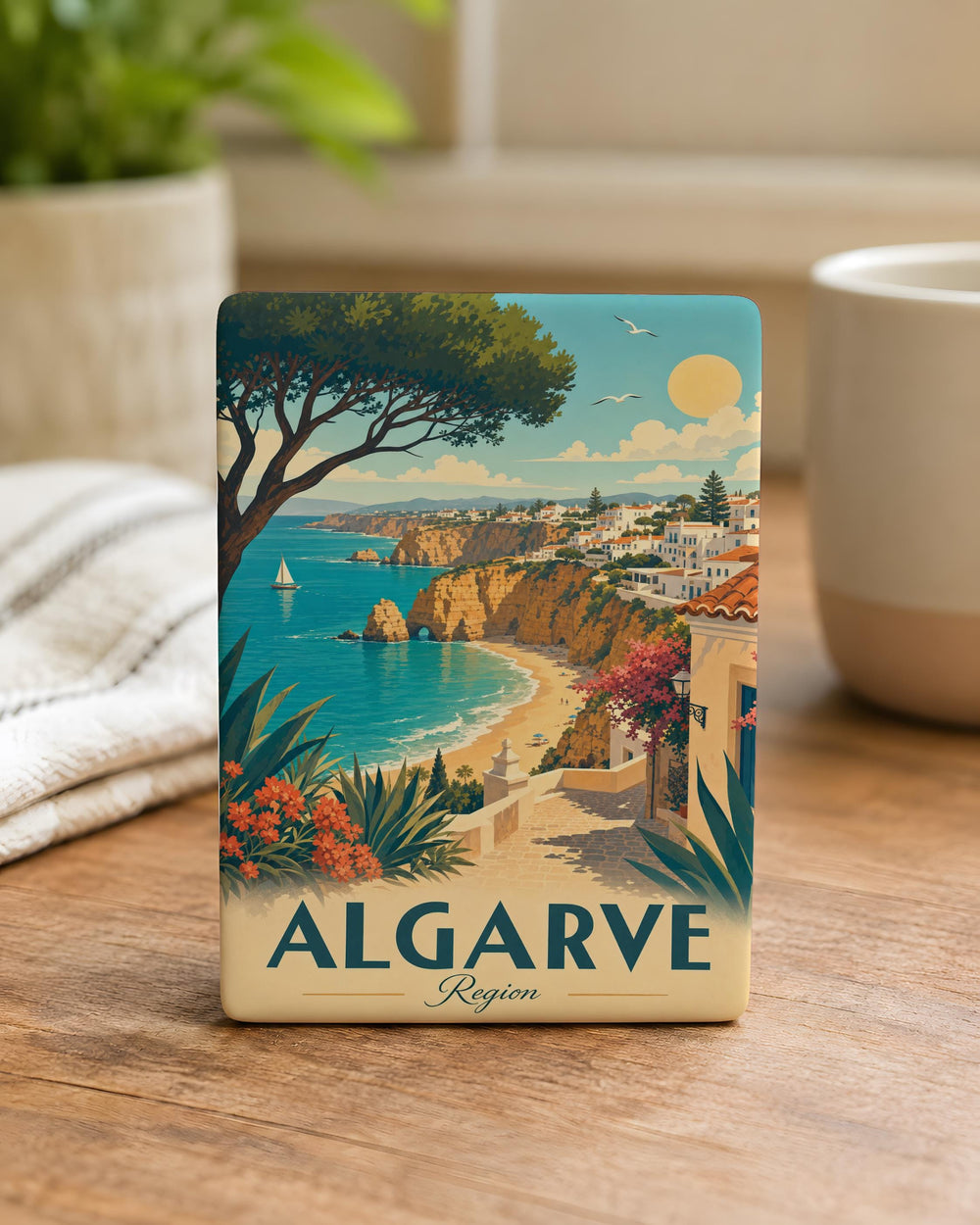 Algarve Region Fridge Magnet, Portugal Souvenir Magnet, Algarve Travel Keepsake, Coastal Portugal Landmark Gift