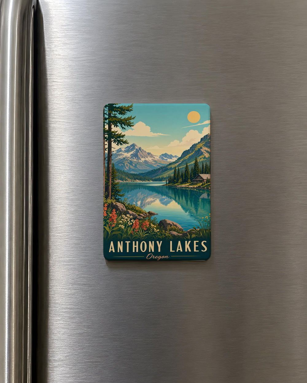 Anthony Lakes Fridge Magnet, Anthony Lakes Oregon Souvenir Magnet, Mountain Lake Travel Keepsake Magnet