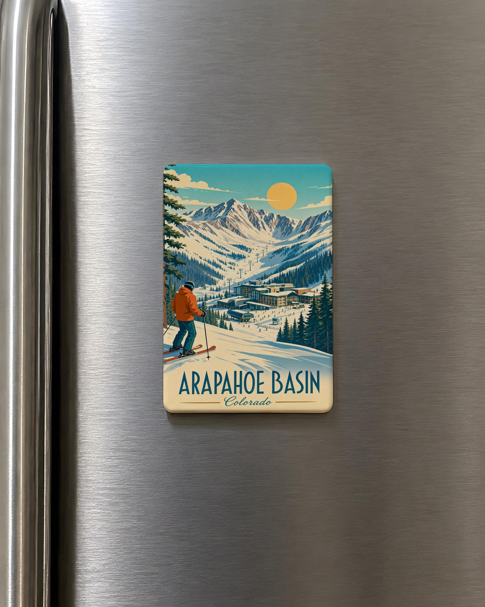 Arapahoe Basin Ski Resort Fridge Magnet, Colorado Mountain Skiing Souvenir Magnet, A-Basin Gift for Ski Lovers