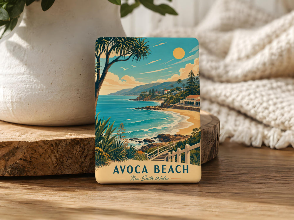 Avoca Beach Fridge Magnet, Avoca NSW Australia Coastal Town Souvenir, Beach Lover Gift, Australian Travel Keepsake