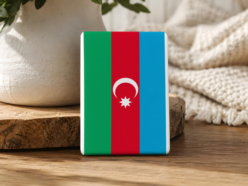 Azerbaijan Flag Fridge Magnet, Azerbaijan Country Flag Magnet, Azerbaijani Flag Kitchen Magnet, Travel Souvenir Magnet