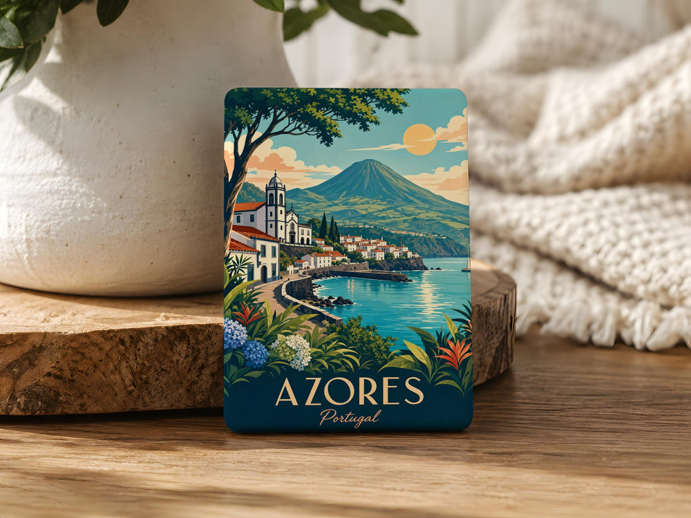 Azores Portugal Fridge Magnet, Azores Islands Souvenir Magnet, Portugal Travel Gift, Ponta Delgada Azores Magnet