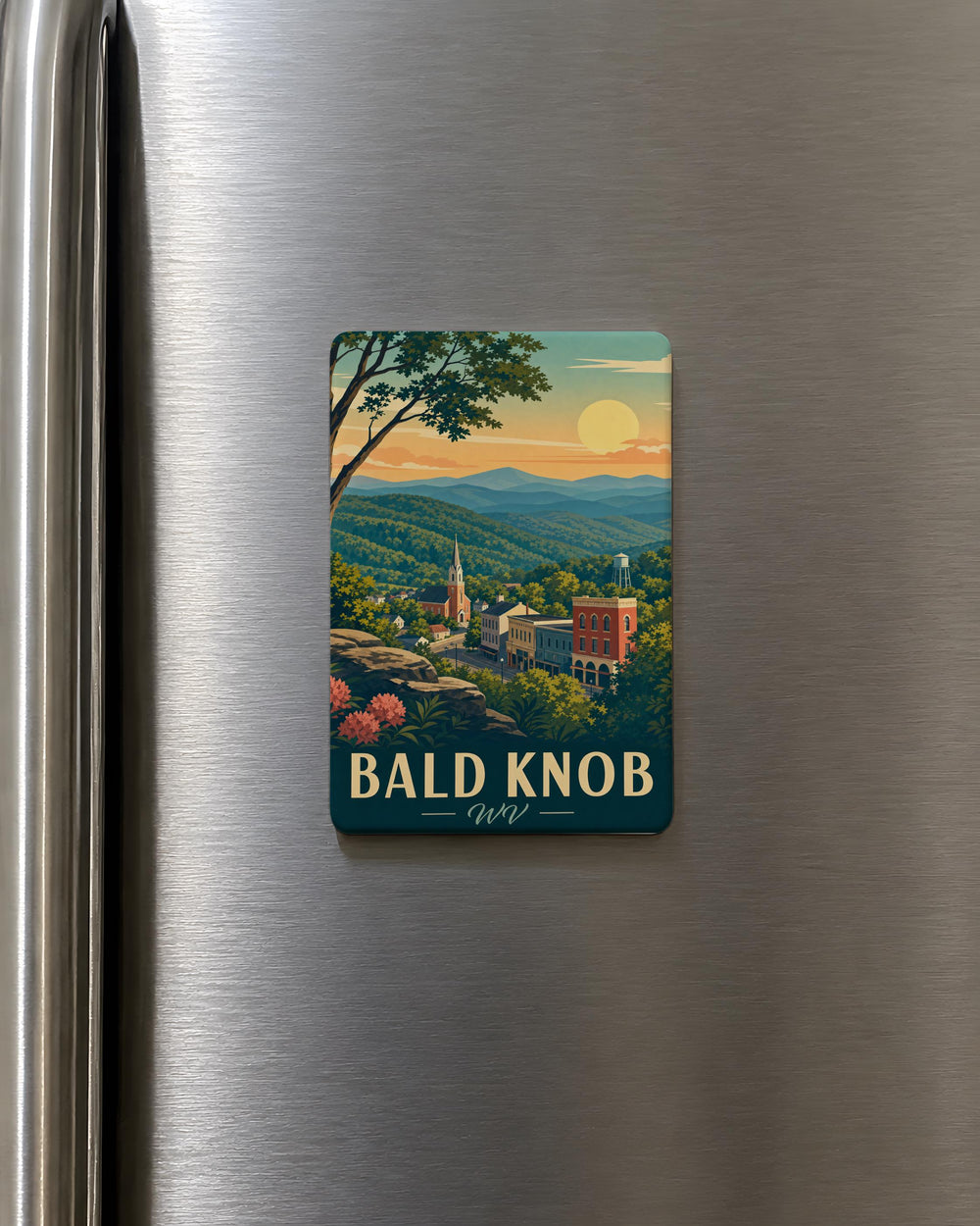 Bald Knob WV Fridge Magnet, West Virginia Mountain Landmark Souvenir Magnet, Bald Knob Travel Gift