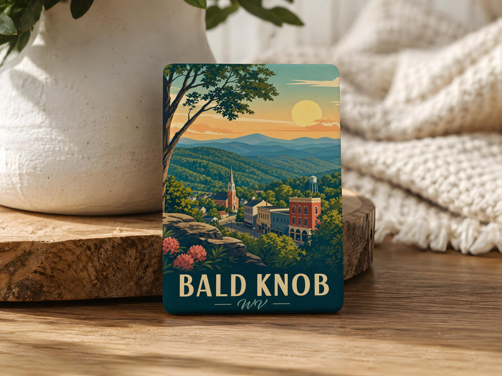 Bald Knob WV Fridge Magnet, West Virginia Mountain Landmark Souvenir Magnet, Bald Knob Travel Gift