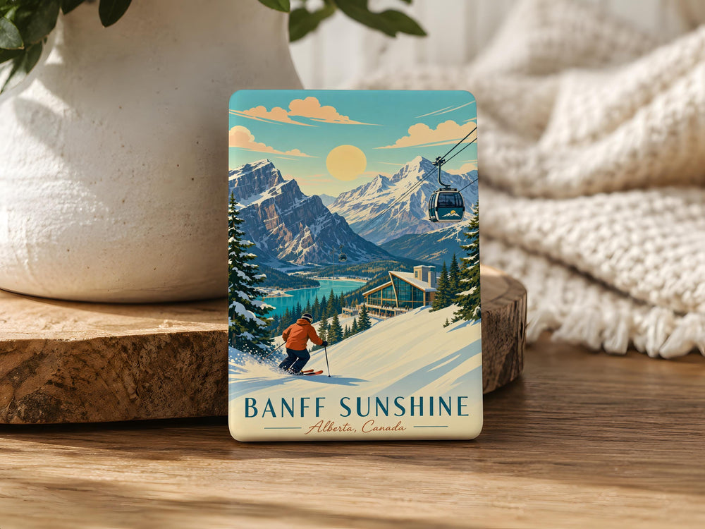 Banff Sunshine Village Fridge Magnet, Canadian Rockies Mountain Resort Souvenir, Alberta Canada Travel Keepsake Magnet