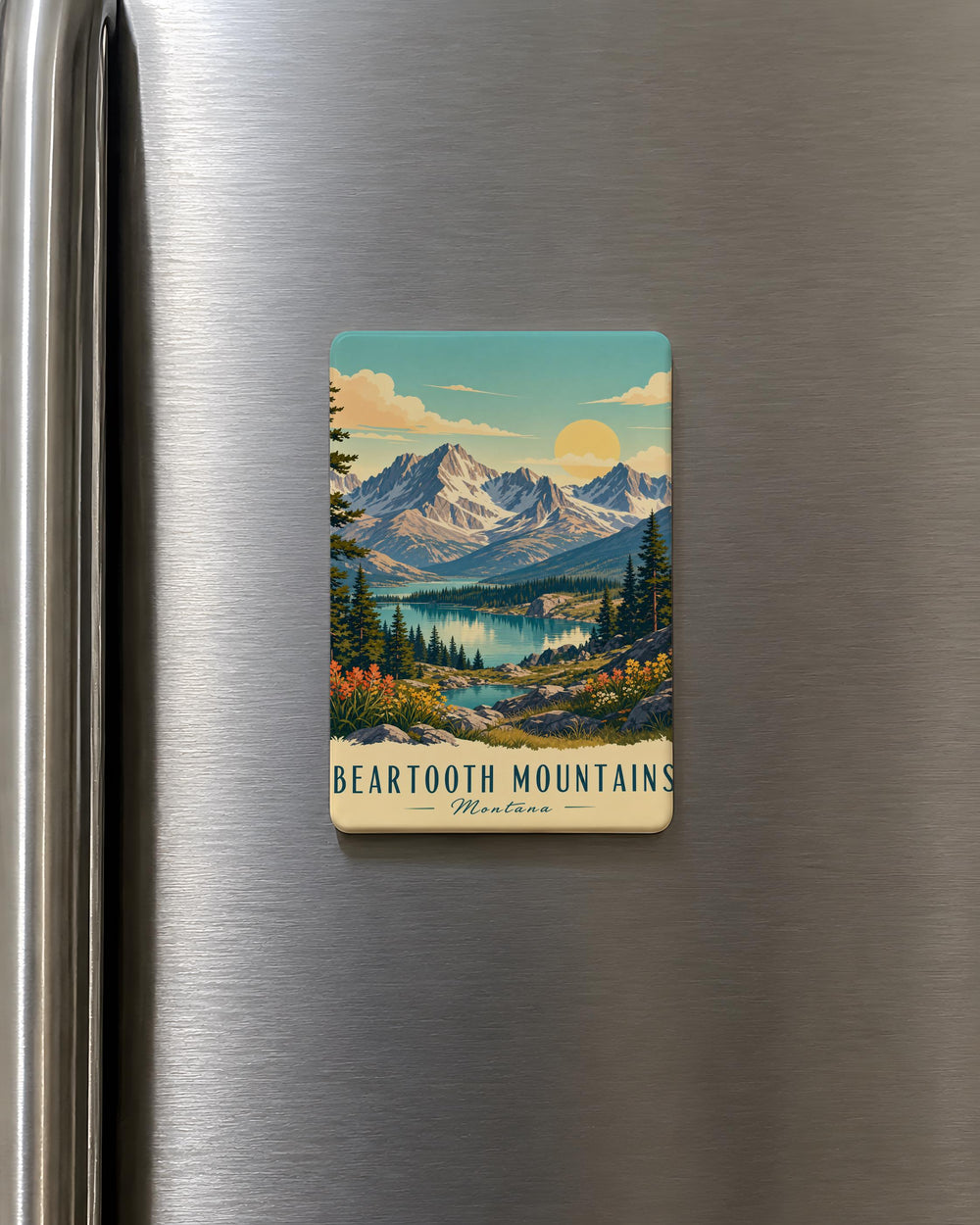Beartooth Mountains Fridge Magnet, Beartooth Range Souvenir Magnet, Montana Wyoming Mountain Travel Keepsake Gift