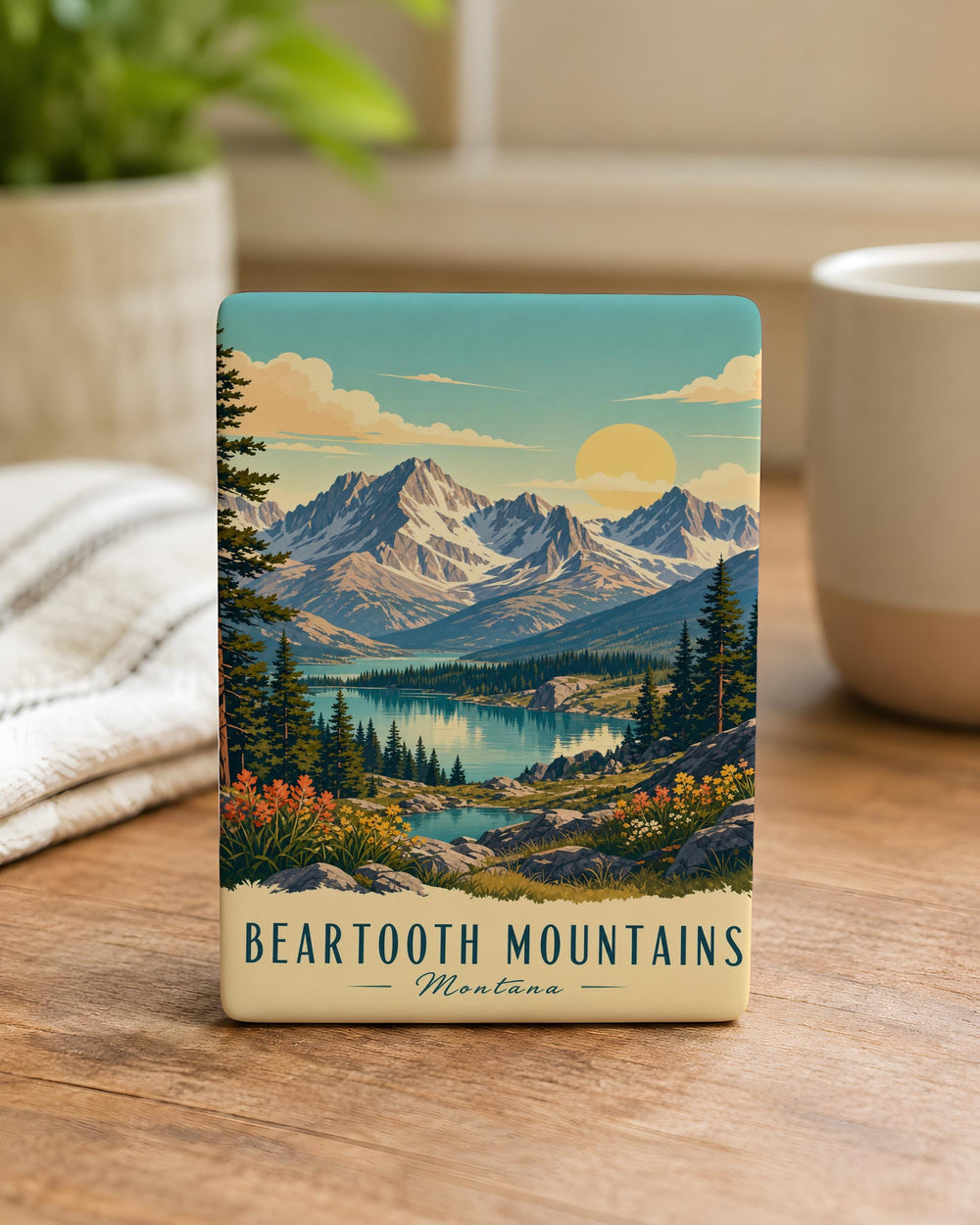 Beartooth Mountains Fridge Magnet, Beartooth Range Souvenir Magnet, Montana Wyoming Mountain Travel Keepsake Gift