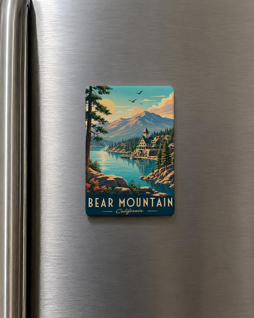 Bear Mountain California Fridge Magnet, Big Bear Lake Mountain Town Souvenir, San Bernardino National Forest Travel Gift