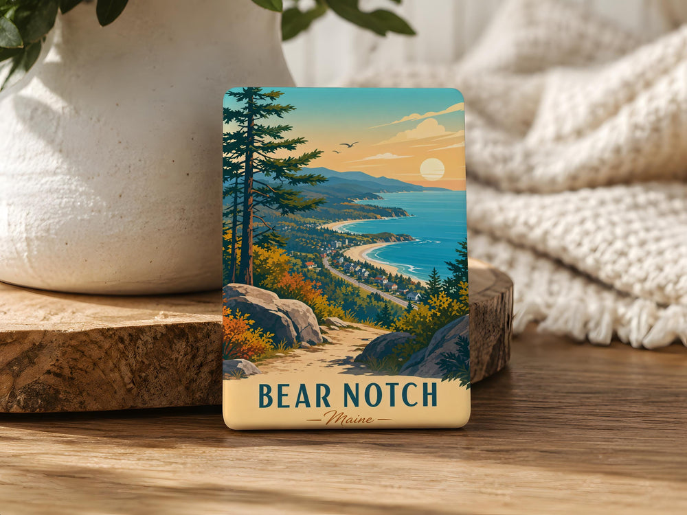 Bear Notch Road Fridge Magnet, New Hampshire White Mountains Scenic Mountain Drive Souvenir Magnet