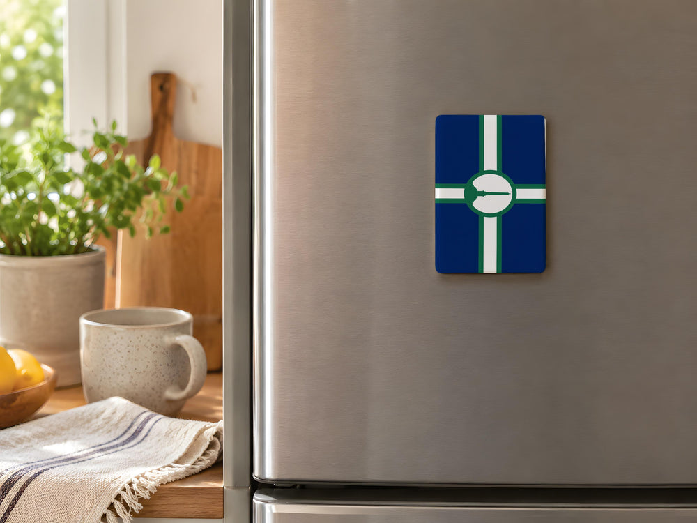 Bennington Flag Fridge Magnet, Vermont Flag Magnet, Historic Bennington Banner Souvenir Magnet, New England Travel Keepsake Magnet