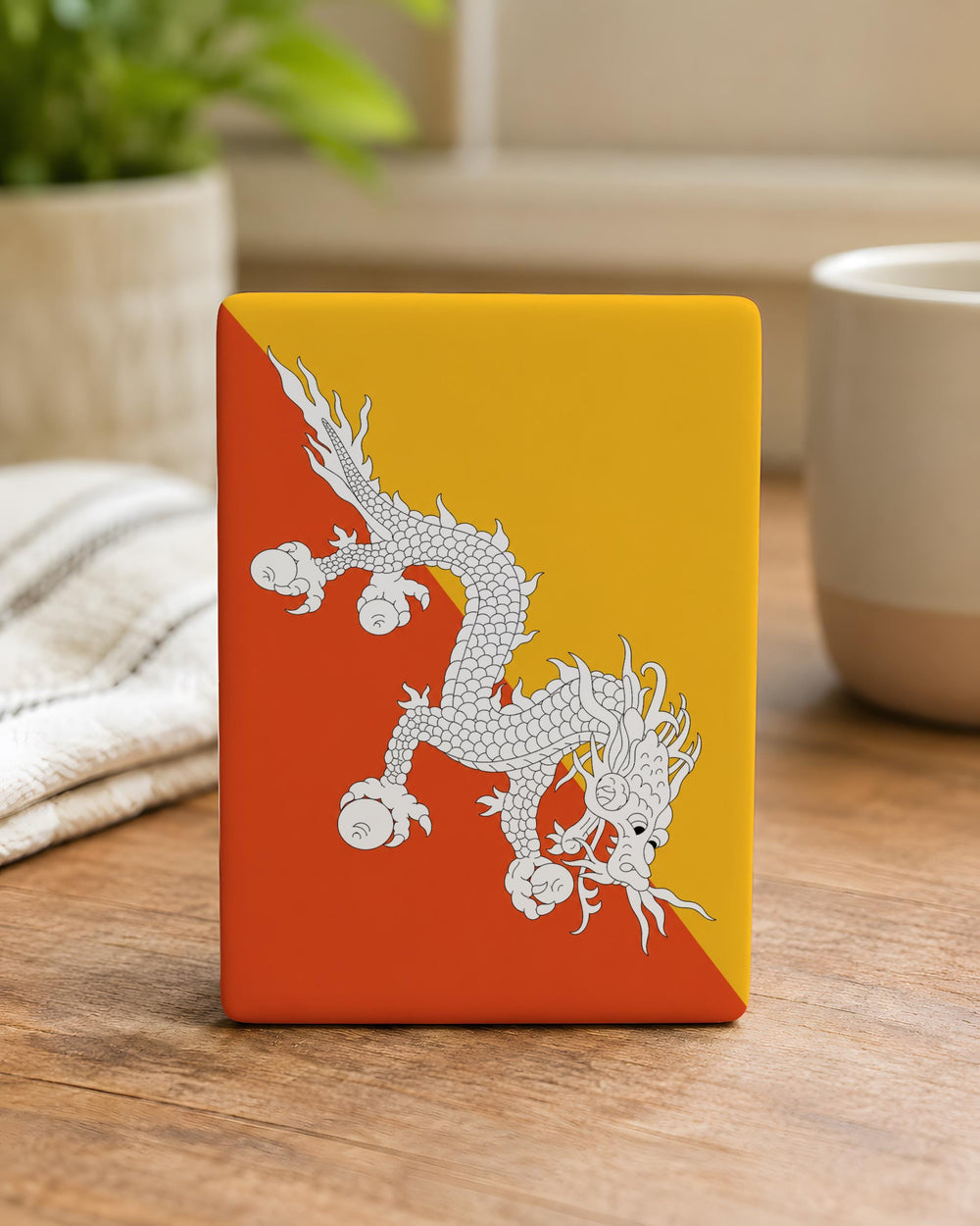 Bhutan Flag Fridge Magnet, Bhutan National Flag Souvenir Magnet, Bhutan Dragon Flag Refrigerator Magnet, Travel Gift