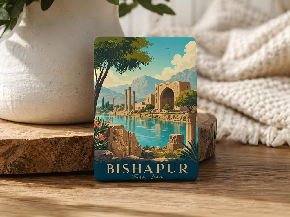 Bishapur Fridge Magnet, Ancient Persian City Ruins Souvenir Magnet, Iran Travel Landmark Refrigerator Magnet