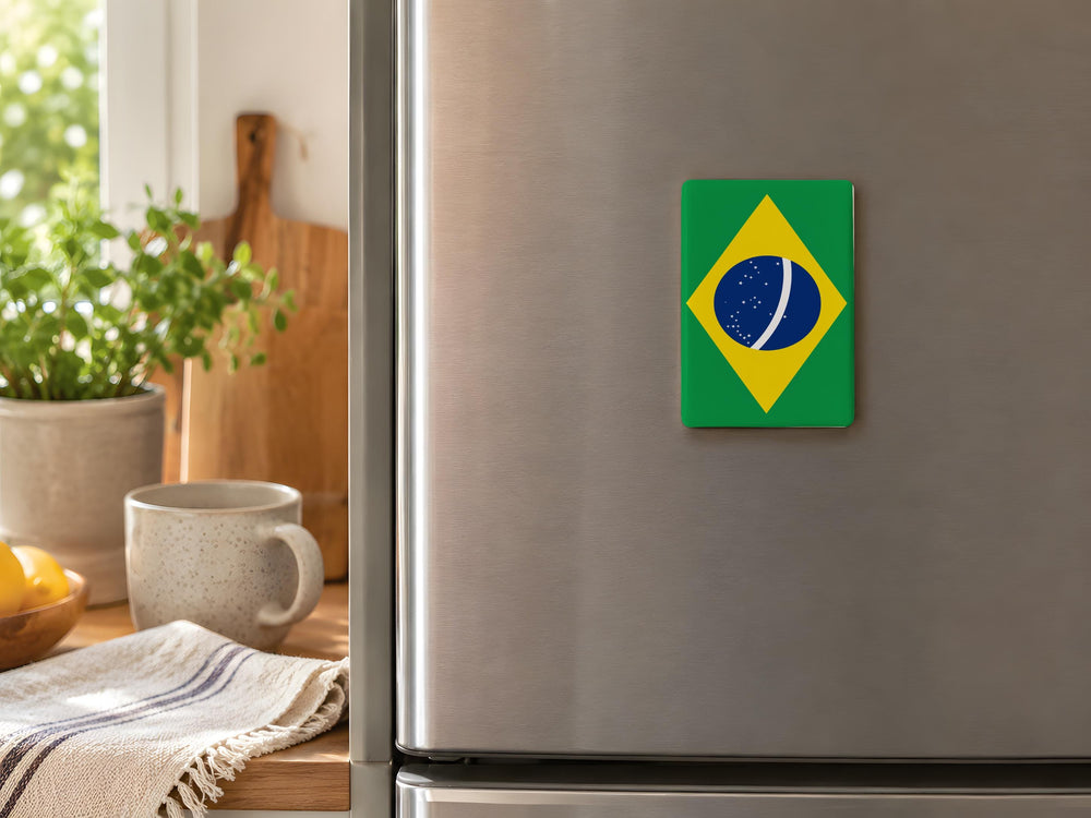 Brazil Flag Fridge Magnet, Brazil Souvenir Magnet, Brazilian Flag Kitchen Decor, South America Travel Gift, Flag Magnet