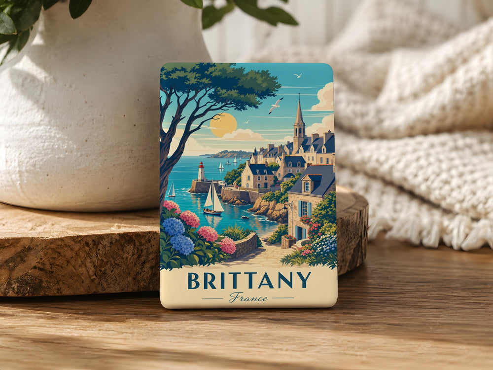 Brittany Fridge Magnet, Brittany France Travel Souvenir Magnet, Coastal Brittany Landmark Keepsake Magnet