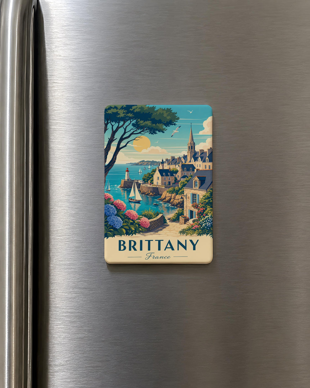 Brittany Fridge Magnet, Brittany France Travel Souvenir Magnet, Coastal Brittany Landmark Keepsake Magnet