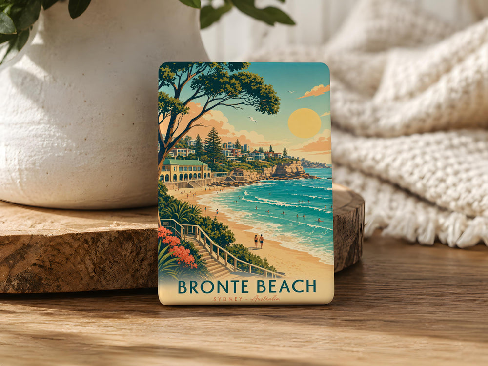 Bronte Beach Fridge Magnet, Sydney Australia Coastal Seaside Souvenir, Beach Landmark Travel Gift, Ocean Shore Keepsake