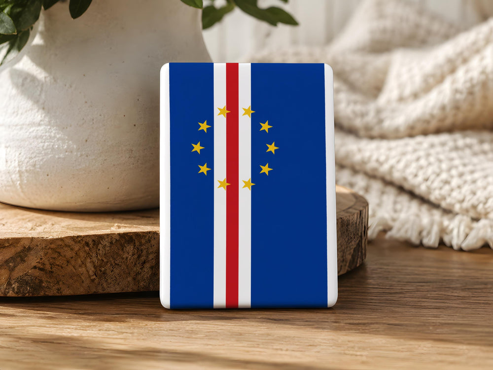 Cabo Verde Flag Fridge Magnet, Cape Verde Islands Flag Magnet, Cabo Verde Souvenir Magnet, Travel Gift Magnet